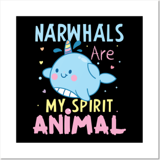 Narwhlas Are My Favorite Animals Gift Narwhals Lovers Gift Posters and Art
